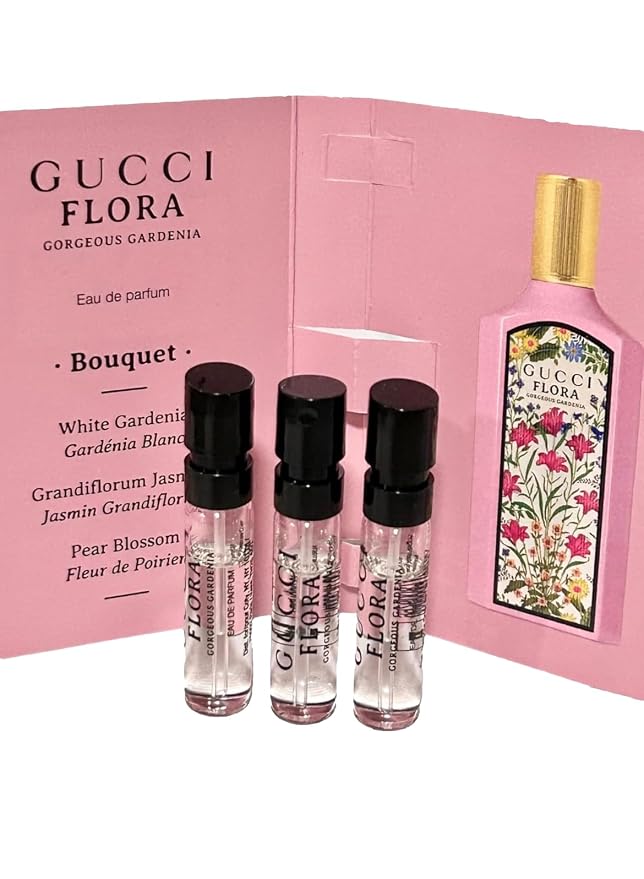 Gucci Flora Sample Perfume Perfume Gorgeous Gardenia Women Spray 1.5 ml / 0.05 oz set of 3