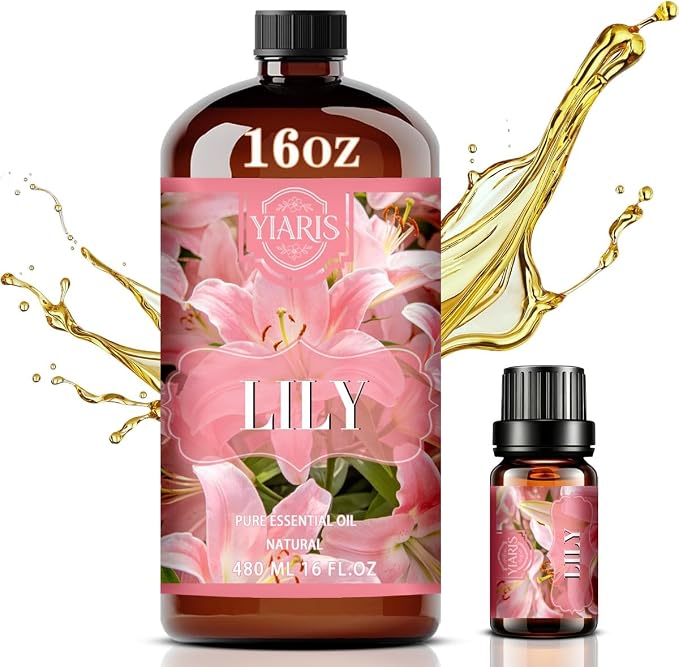 Lily Essential Oil 16.33oz for Diffuser & Home Scent | Fresh lily scent for diffuser, aromatherapy, spa, candle making, soap crafting, DIY projects, large volume