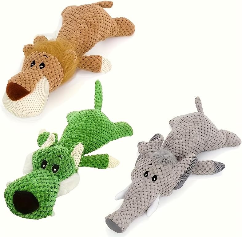 Squeaky Plush Toy for Dogs, Designed to Be Chew-Resistant, Soft Yet Durable, Suitable for Small, Medium, and Large Breeds, a Long-Lasting Squeaky Toy for Pets,14 inch Wolf