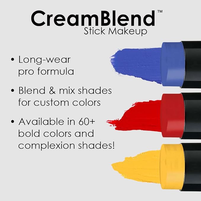Mehron Makeup CreamBlend Stick | Face Paint, Body Paint, & Foundation Cream Makeup | Perfect for Halloween .75 oz (21 g) (Monster Grey)