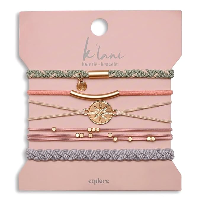 K'lani Hair Tie Bracelets for Women - Elastic Hair Bands That Double as Stylish Jewelry - Explore - Large