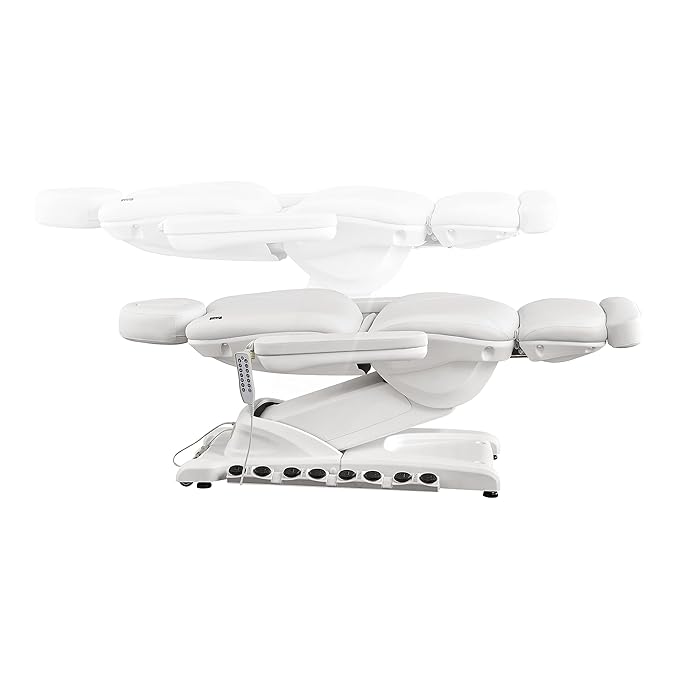 DIR Spa Full Electrical 4 Motor Facial Beauty Bed - Doctor, Tattoo, Medical, Podiatry Chair with Thermal Heated Seats Apollo - White