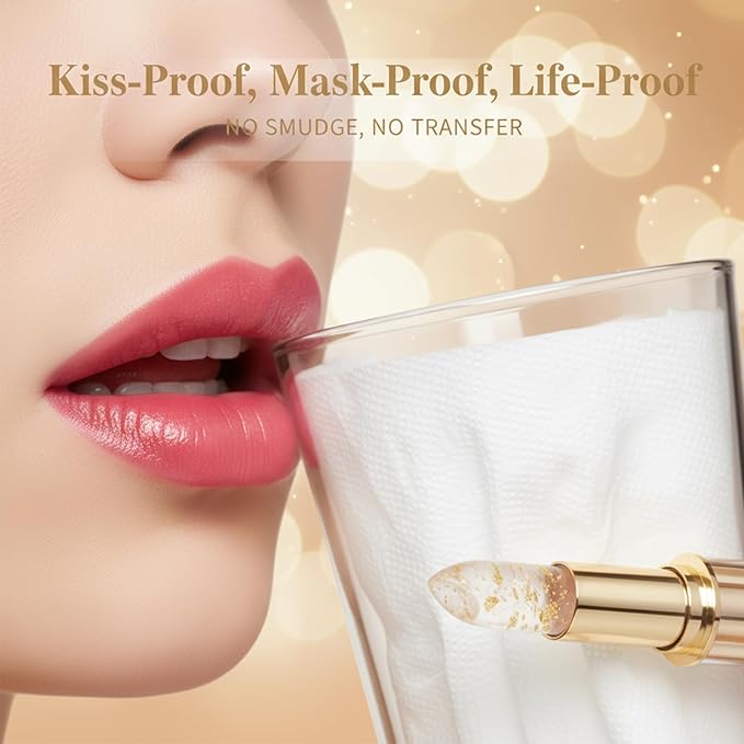 Color-Changing Lipstick, Gold Crystal pH Color-Changing Lipstick, Long-Lasting Hydration, Suitable for All Skin Types (1pcs)