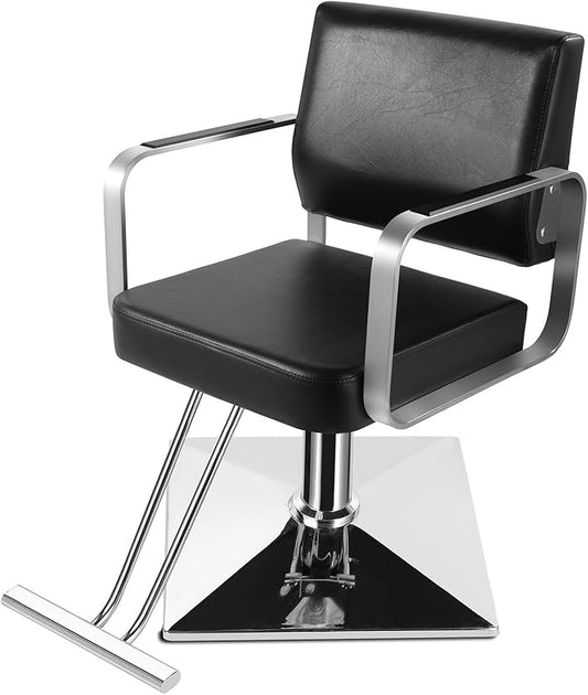 Salon Chairs for Hair Stylist Chair Hydraulic Pump Hair Salon Chair 360 Degree Rotating Barber Chair, Spa Beauty Equipment for Hair Stylists, Tattoo Artists, Cosmetologists (Silvery)