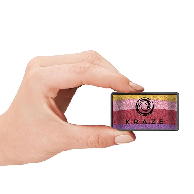 Kraze FX Dome Stroke - Sweetheart (25 gm), Professional 1-Stroke Split Cake, Hypoallergenic, Non-Toxic, Water Activated Face & Body Painting Makeup Supplies for Sensitive Skin, Kid Safe, Adults