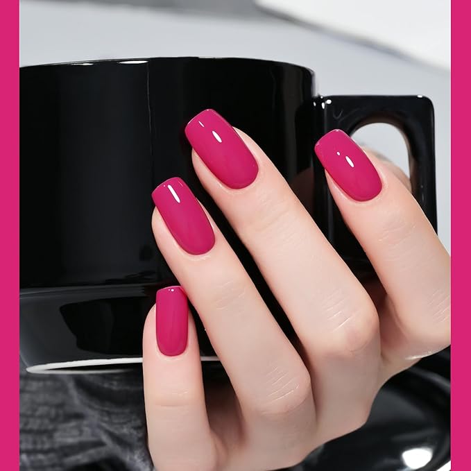 GAOY Hot Pink Gel Nail Polish, 16ml Soak Off UV Light Cure Gel Polish for Nail Art DIY Manicure at Home, Color 1527