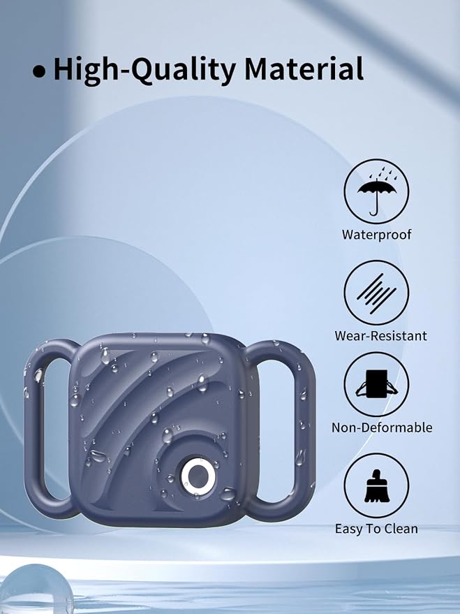 Silicone Case for UGREEN Tracker Tags, Pet Collar Cover, Blue. | 1 Pack Soft silicone cover protects tracker tags from scratches and drops while providing a secure fit for pet collars.