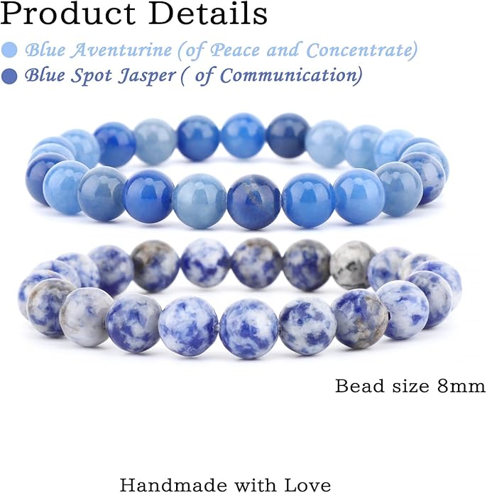 NCB 2.3-Piece 4mm Natural Crystal Gemstone Stretch Bracelets – Handmade Reiki Energy Healing Jewelry for Meditation,Yoga, Unisex