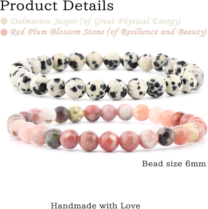 NCB 2.3-Piece 4mm Natural Crystal Gemstone Stretch Bracelets – Handmade Reiki Energy Healing Jewelry for Meditation,Yoga, Unisex
