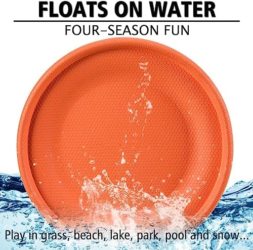 XIGOU Dog Flying Disc (2 Pack) - Durable Rubber Flying Disc Dog Toy - 9.25" Indestructible Rubber Dog Fetch Toy - Puncture Resistant & Bite Resistant Extremely - for Medium Large Dogs