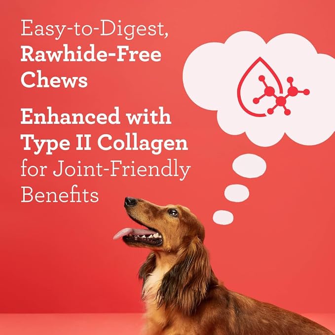 DreamBone CollaYUMS Twists Plus Collagen Chews for Dogs, 10 Count, Treat Your Dog to Rawhide-Free Chews Made with Chicken, Vegetables and Peanut Butter (Pack of 2)