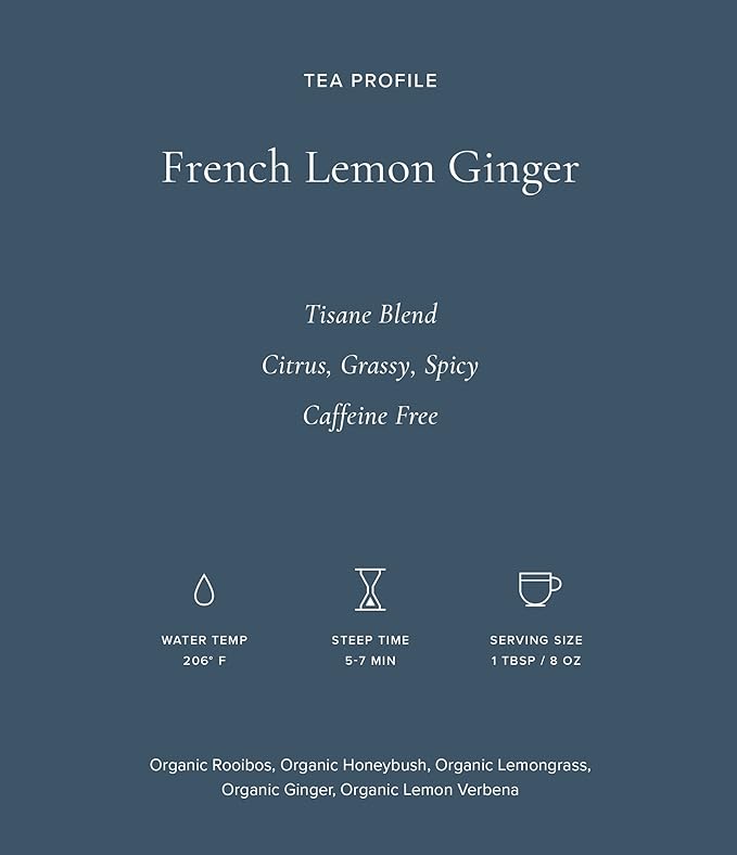 Art of Tea Organic French Lemon Ginger Tea Bags – 12 Count Premium Pyramid Sachets – Caffeine Free Herbal Tea with Ginger, Lemongrass & Lemon Verbena – Soothing Wellness & Digestion Tea