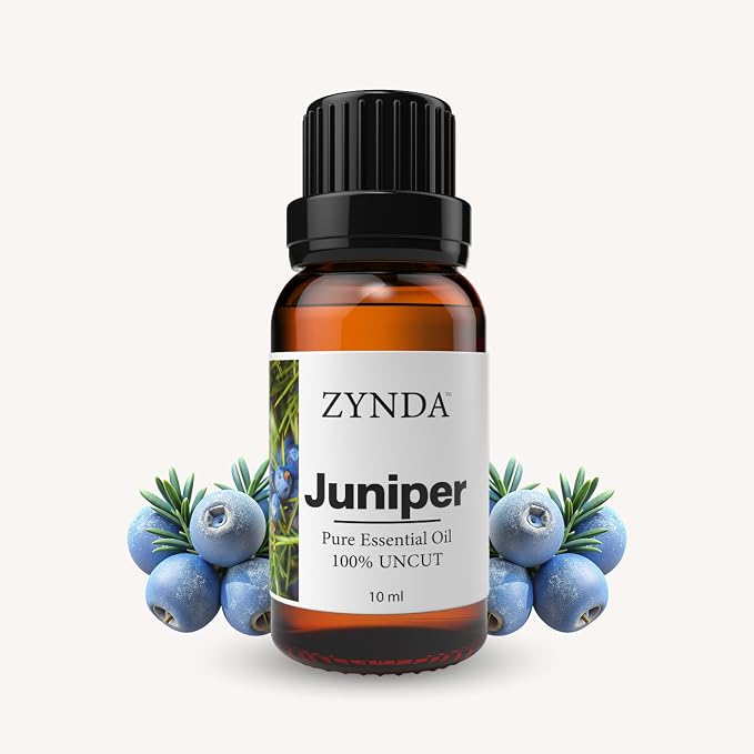 Premium Grade Juniper Essential Oil - Ideal Aroma Massage Oil to Nourish & Rejuvenate Your Skin - 100% Uncut, Natural & Therapeutic Juniper Berry Oil for Skincare & Emotional Balance - 10 ml