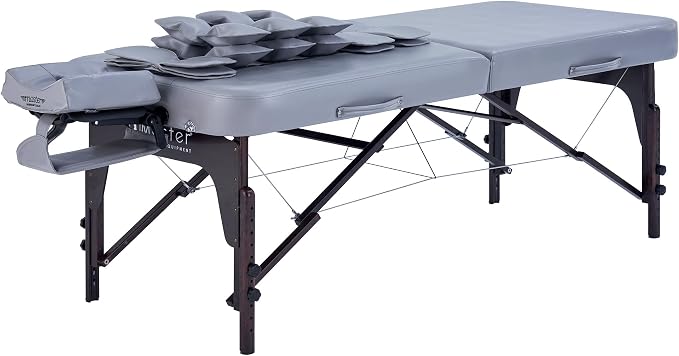 Bristol 30” Portable Massage Table Airwave Full Body Stretching with Airbags 3D Lumbar Traction for Professional & Home Use Chiropractic Bed Dove Grey