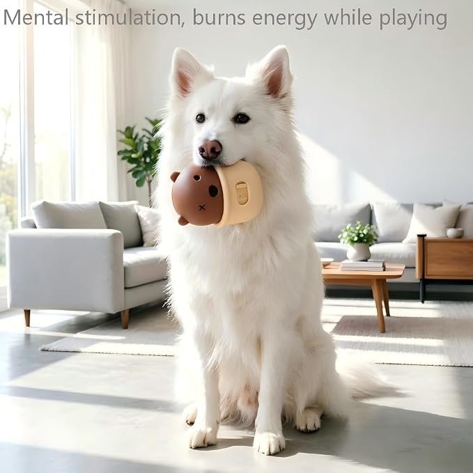 Dog Treat Dispenser Toy，Durable Silicone, wear-Resistant and bite-Resistant. Interactive Puzzle Toy for Dogs and Cats