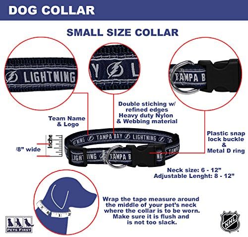 NHL Tampa Bay Lightning Collar for Dogs & Cats, Small. - Adjustable, Cute & Stylish! The Ultimate Hockey Fan Collar!