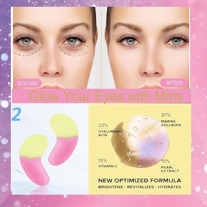 Under Eye Patches for Dark Circles Puffy Eyes 24 Pairs Collagen Eye Bags Travel Eye Masks, Stocking Stuffers for Christmast Bulk Gifts for Women Men and Teen Girls Hangover Kit supplies(Gold Pink)