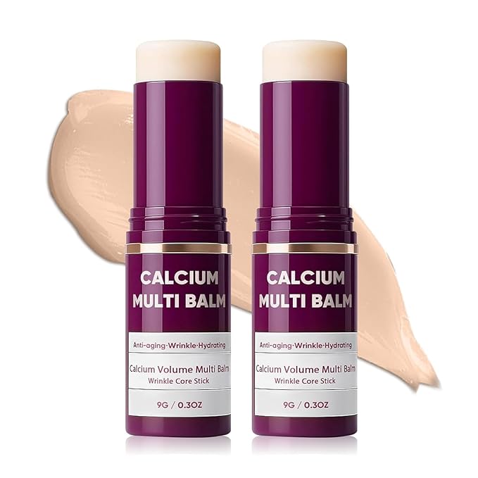 DreamCatching Calcium Multi Balm Stick, Calcium Volume Multi Balm, Collagen Moisturing, Anti-aging, Wrinkle Core Stick, Hydrating, Firming Skin, Suitable for Eyes, Neck, Face, 2PCS