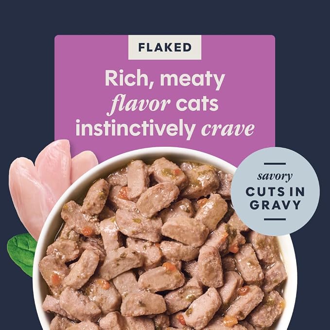 Instinct Flaked Entrees, Wet Canned Cat Food, Rabbit, 3 oz. (24 Count) | Tender flaked cuts in savory gravy, high protein, real rabbit, whole-food ingredients, grain-free, hydration support