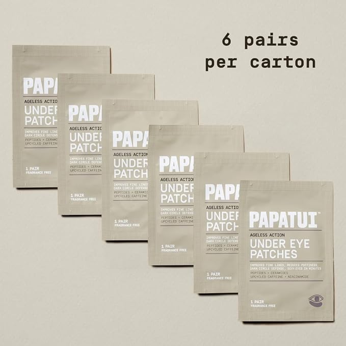 PAPATUI by Dwayne Johnson Fast-Acting Under Eye Patches for Men | Ageless Action to Reduce Puffiness, Dark Circles and Fine Lines | Made with Niacinamide, Hyaluronic Acid, Caffeine | 6ct