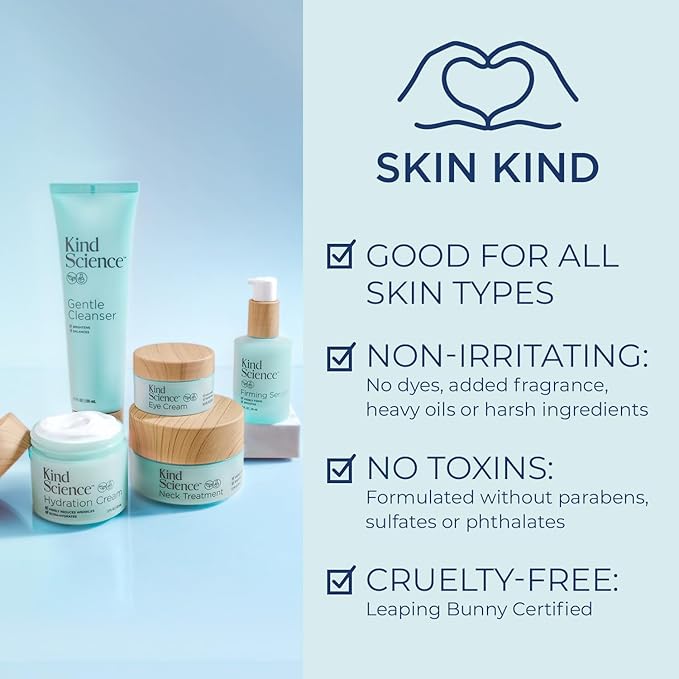 Kind Science by Ellen DeGeneres Eye Cream - Under Eye Cream for Wrinkles Noticably Smooths & Moisturizes - Anti Aging with Hyaluronuic Acid, Vitamin C - Fragrance Free, Paraben Free, 0.5 fl oz