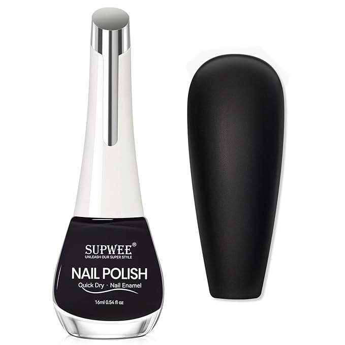 Black Nail Polish Quick Dry Nail Polish Fall Colors Matte Effect, Fast Drying Regular Nailpolish, Air Drying, Lacquer, Oil-based, Air Dry, Vegan, Fast Drying, Streak, Long Lasting