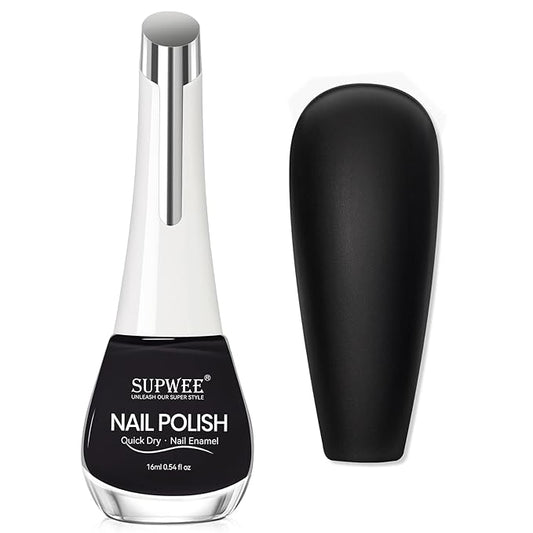 Black Nail Polish Quick Dry Nail Polish Fall Colors Matte Effect, Fast Drying Regular Nailpolish, Air Drying, Lacquer, Oil-based, Air Dry, Vegan, Fast Drying, Streak, Long Lasting