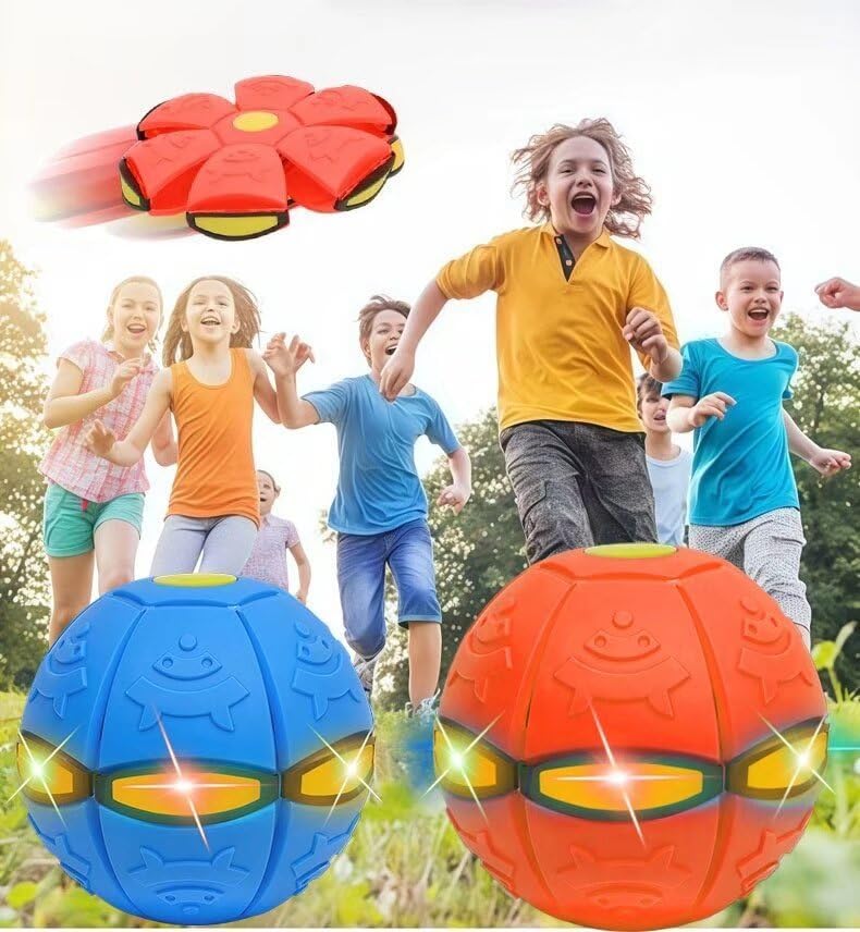 2-in-1 Dual Form Freely Switchable Magic Bouncing Ball Toy with Six Light Suitable for Indoor & Outdoor