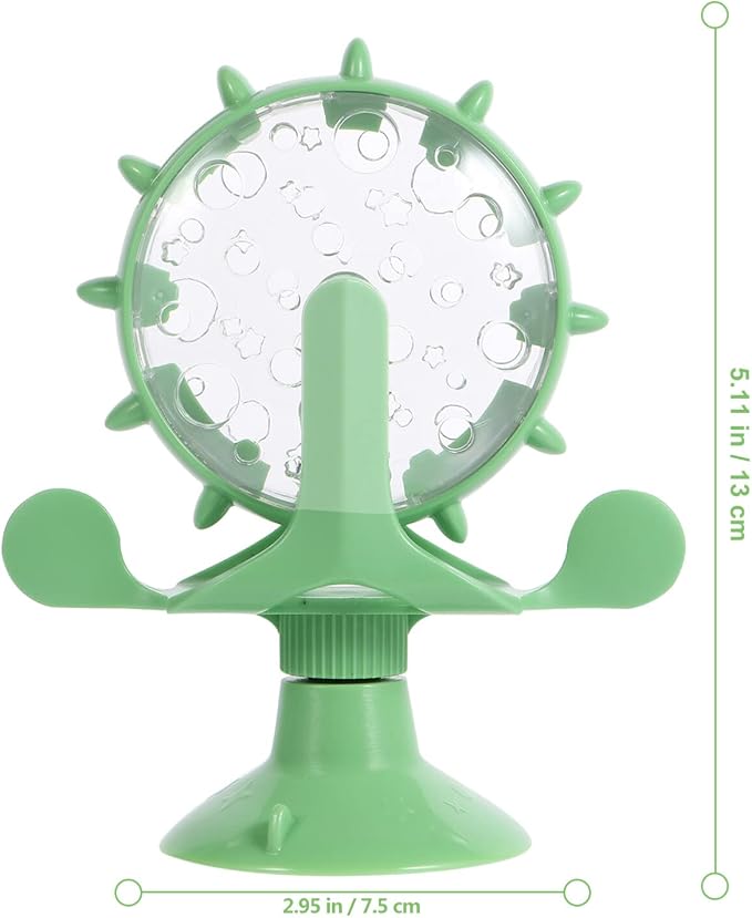 iplusmile Cat Puppy Feeding Toy Slow Food Dispenser with Rotating Windmill Puzzle Feeder Interactive Pet Slow Feeder 6.41X5.43X2.91 Inch