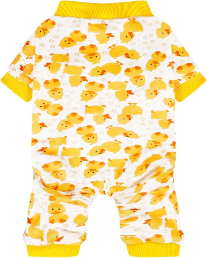 Dog Pajamas Onesie: Comfortable Four-Legged Apparel for Small, Medium, & Large Dogs, Polyester Material for Comfort, Wrinkle Resistance, Moisture Wicking, Stretchiness Cartoon Duck 3XL