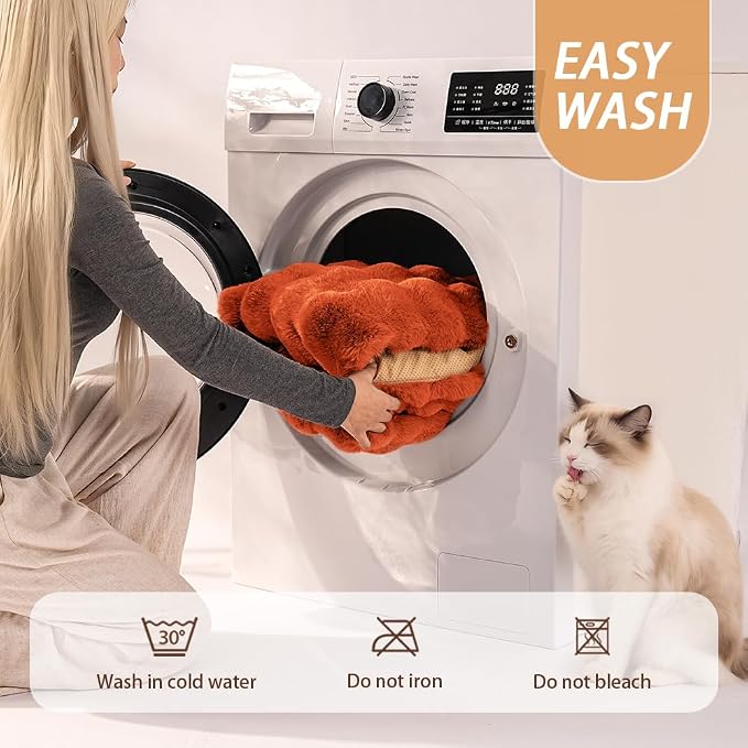 SOMAHE Soft Plush Cat Bed Mat, Machine Washable, Small 23x15 Vibrant Orange | Machine Washable + Non-Slip Paw Bottom: soft cat mat stays fluffy and steadier on floors, couches, and cat trees.