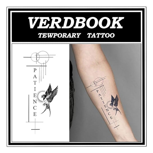 Waterproof Temporary Tattoos: 2-Sheet Tattoo Kit with Realistic Body Stickers, Semi-Permanent Tattoos for Adults Lasting 7-15 Days – Safe for Men & Women, Patient Swift