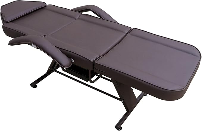 TATARTIST Tattoo Chair for Client Facial Beds for Esthetician Adjustable Lash Tattoo Bed Facial Spa Chair for Beauty Massage Salon (Brown)