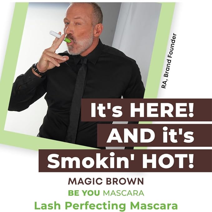 NEW! MAGIC BROWN | BE YOU MASCARA The Original Lash Perfecting and Extension Mascara. Fiber & Flake Free, Buildable Gel. Instantly Prime, Perfect, Define, Lengthen, Strengthen. VEGAN. Cruelty Free.