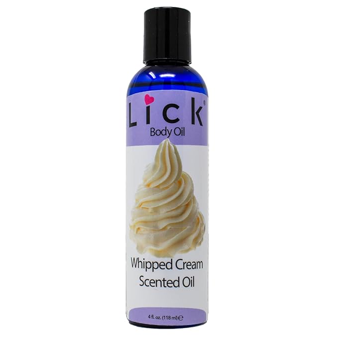 LICK Whipped Cream Creamy Scented Body Oil – Non-Greasy Daily Hydration with Almond Oil & Vitamin E – 4 oz