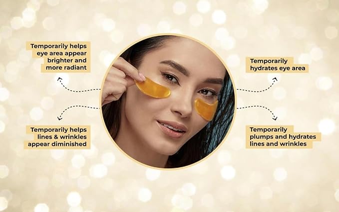Dr. Tree 24kt Gold Collagen Hydrogel Eye Patches, with Niacinamide and Hyaluronic Acid – Hydrating Under Eye Patches For Dark Circles, Fine Lines & Puffiness - 84g / 2.96 oz (60 Pads)