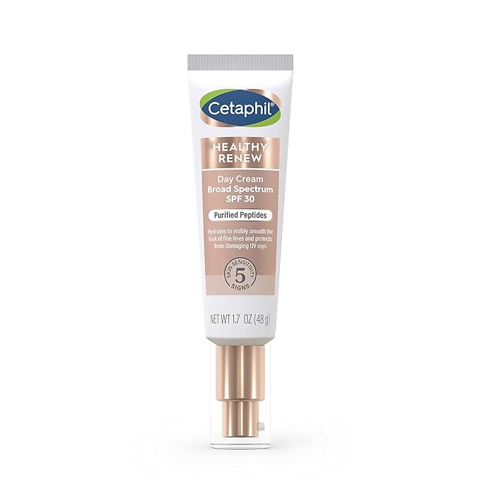 Cetaphil Healthy Renew Moisturizing Day Cream 1.7 Oz, Daily Moisturizer with SPF 30, Skin Tightening Anti Wrinkle Cream for Face with Peptides, Fragrance Free, Retinol Alternative For Sensitive Skin