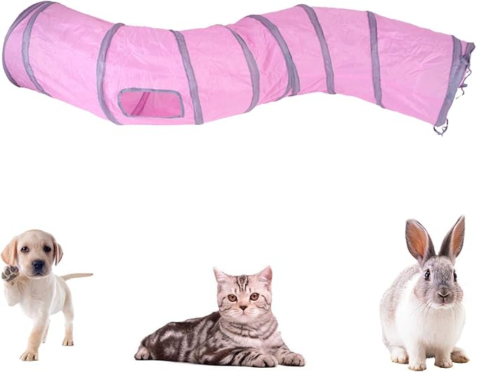 iCAGY Cat Tunnel Toys for Indoor Cats Kittens Rabbits, Pet Toy Play Tunnels