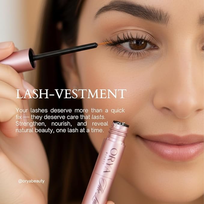 ORYA Beauty Eyelash Growth Serum - Prostaglandin-Free, Visible Results in 2-4 Weeks, 100% Natural Vegan Formula for Sensitive Eyes, 3ml