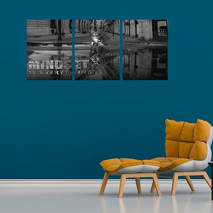 3 Panels Motivational Canvas Wall Art Inspirational Wall Art Entrepreneur Quotes Poster Print Artwork Painting Picture for Framed Home Decoration Living Room office bedroom 48" W x 24" H