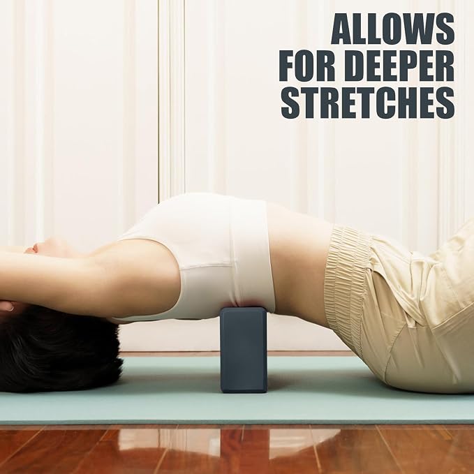 2 Pcs Yoga Blocks, 9"x6"x3" Foam Blocks Yoga Props for Pilates Stretching and Meditation Exercise Blocks Lightweight Yoga Essentials