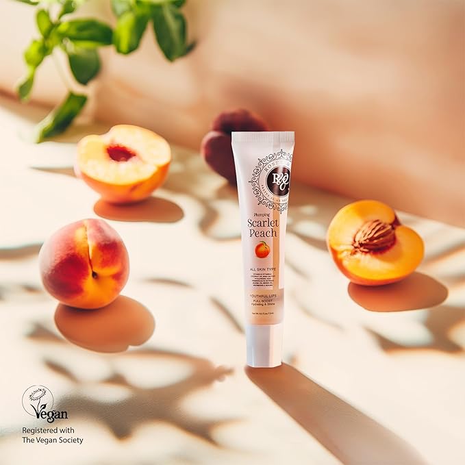 Rosee Lip Gloss Vegan & Cruelty Free Treatment, Professional Make up, Long Lasting Glossy with Shea Butter, Moisturize, Protect & Smooth, High Shine, Non-Sticky (m. Scarlet Peach, 0.5)
