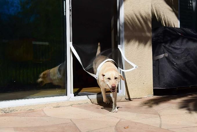 Custom Sliding Door Pet Door Screen Kit | For Existing Patio Screen Doors | Pet-Friendly Entrance for Dogs & Cats | Kit Only, Does Not Include Screen | Plus Extra White Tape, Magnetic Closures