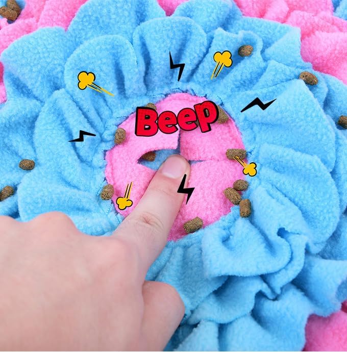 Pet Snuffle Mat Dog Foraging Food Mats Interactive Feeding Puzzle Toy Animal Design Fleece Slow Feeder Treat Dispenser for Dogs Rabbits Guinea Pigs (Sheep)