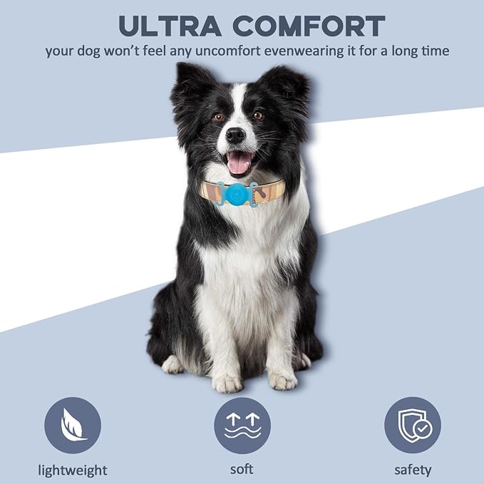 GPS Tracker for Dogs, Mini GPS Pet Tracker with Silicone Cover, IPX8 Waterproof GPS Tracker for Kids,No Monthly Fee,Work with Apple Find My(iOS Only),Dog Tracker Finder Tracker Pets-YGBlue-5
