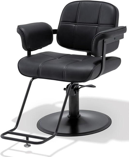 Barber Salon Chair Extra-Wide Seat Hair Salon Chair Hydraulic Pump Barber Chair, 360° Swivel Height Adjustable Styling Chair Spa Beauty Equipment for Hair Stylists, Tattoo Artists, Cosmetologists