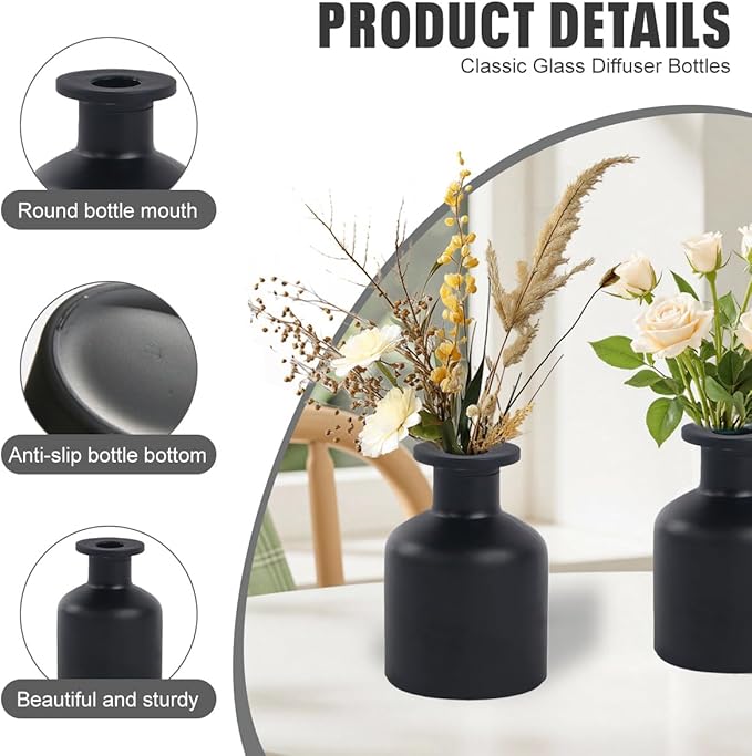1PCS 150ml/5oz Empty Refillable Glass Diffuser Bottle Exquisite Essential Oils Container for DIY Replacement Aromatherapy Diffuser Sticks Sets Essential Oils Crafts Decor