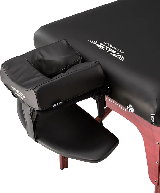 Master Massage 31" Montclair Heated Portable Massage Table with Therma-Top System, Reiki End Panels & Shiatsu Cable Release – Professional Spa Lash Bed – Black