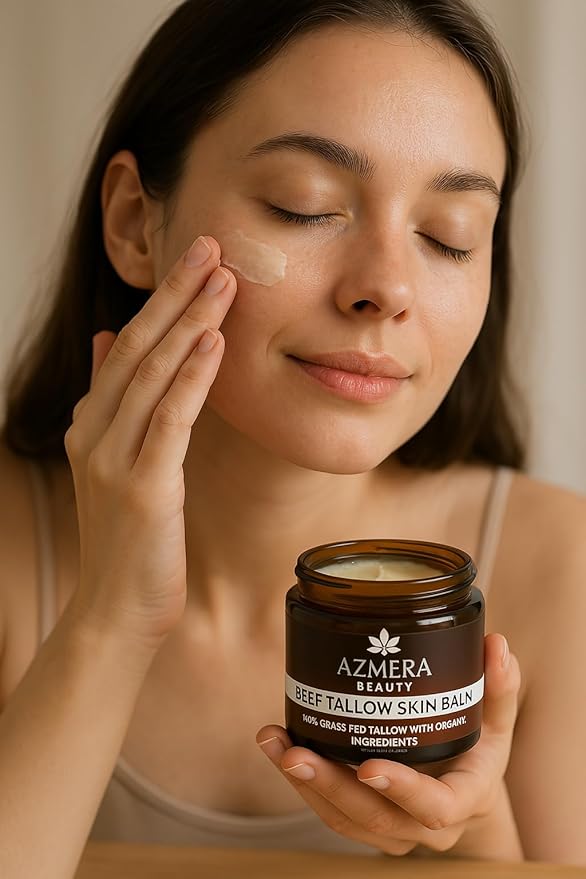 100% Grass-Fed Beef Tallow Balm, Manuka Honey MGO263+, Organic Beeswax & Olive Oil, Beef Tallow for skin,Handmade Moisturizer for Dry Skin, Eczema Relief, & Healing Skin(2oz, Vanilla)