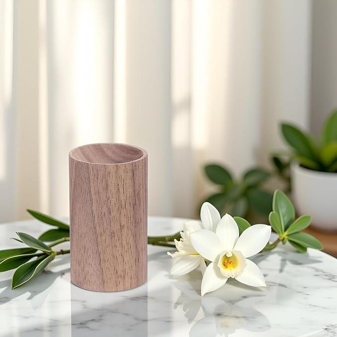 Brown Walnut Small Wood Essential Oil Diffuser,Wooden Aromatherapy Round Office Home Car Diffuser for Essential Oils Aromatherapy Diffusers Health and Household,Interior Accessories